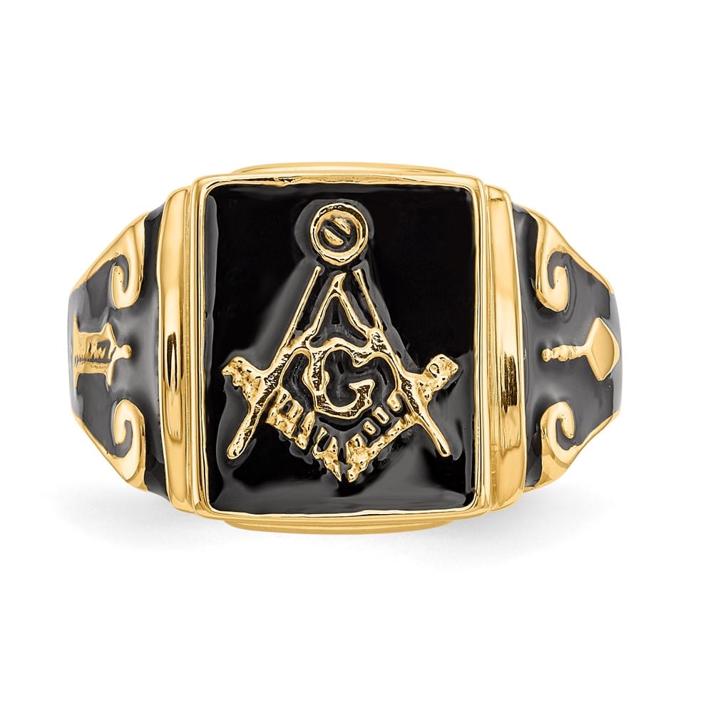 14k Yellow Gold 2.8 mm IB Goodman (No Enamel) Masonic Men's Ring