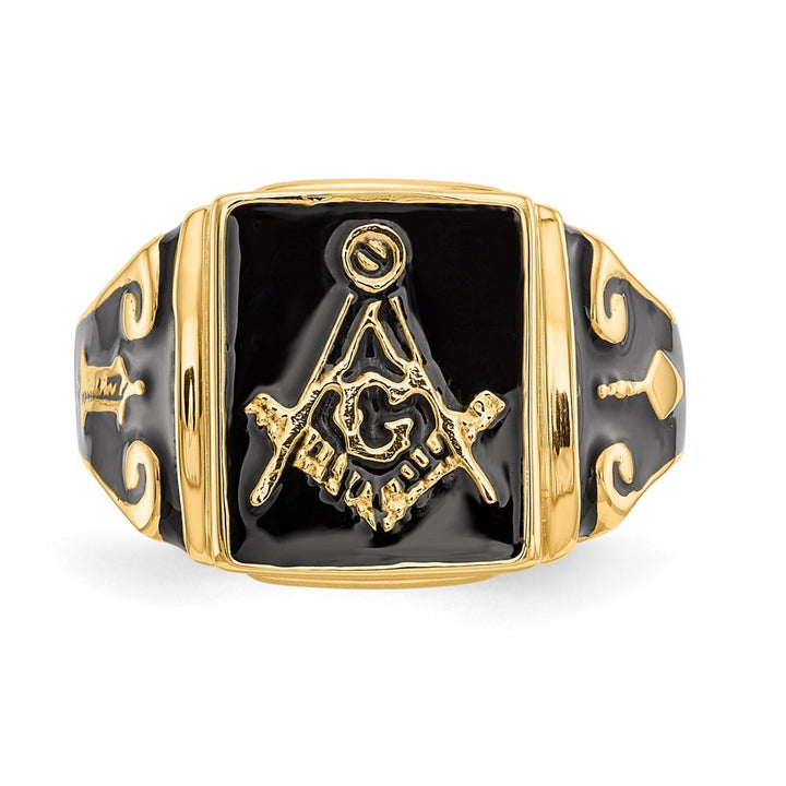 14k Yellow Gold 2.8 mm IB Goodman (No Enamel) Masonic Men's Ring