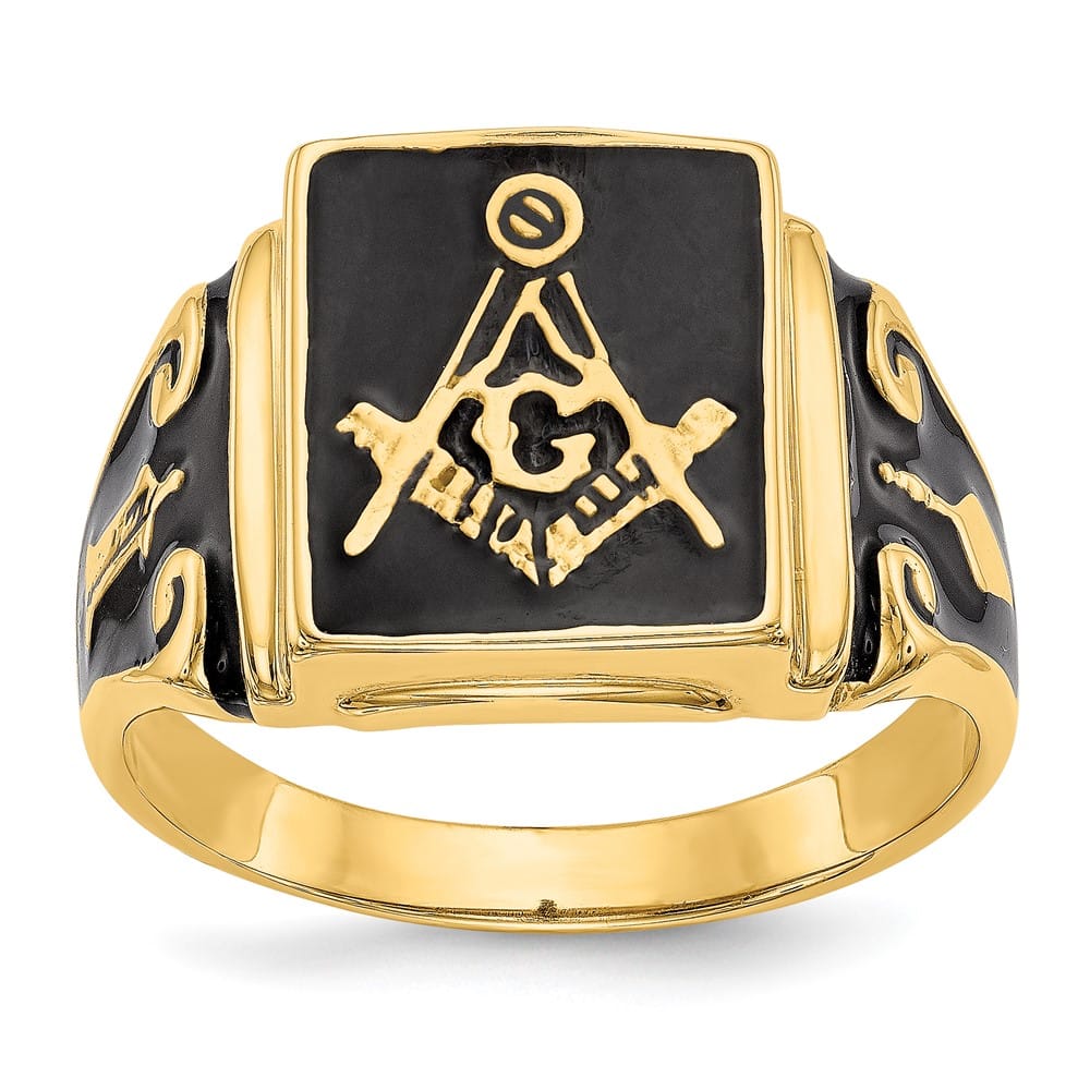 14k Yellow Gold 2.8 mm IB Goodman (No Enamel) Masonic Men's Ring