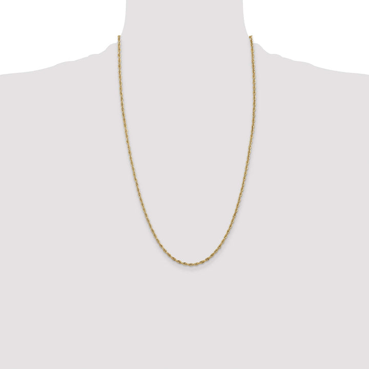 14K Yellow Gold 2.8mm Semi Solid Rope Chain