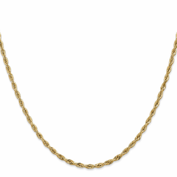 14K Yellow Gold 2.8mm Semi Solid Rope Chain
