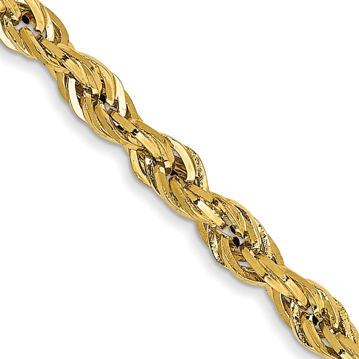 14K Yellow Gold 2.8mm Semi Solid Rope Chain