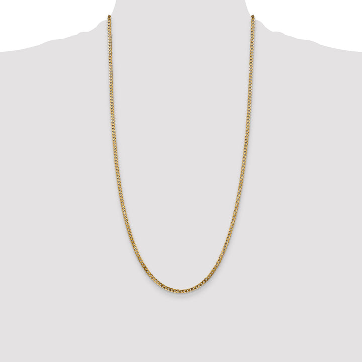 14K Yellow Gold 2.9mm Flat Beveled Curb Chain