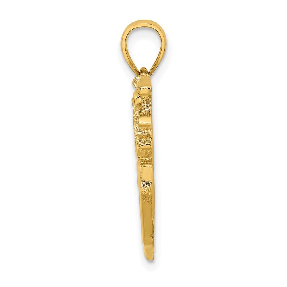 14K Yellow Gold 2-D Golf Bag and Clubs 23 mm Charm