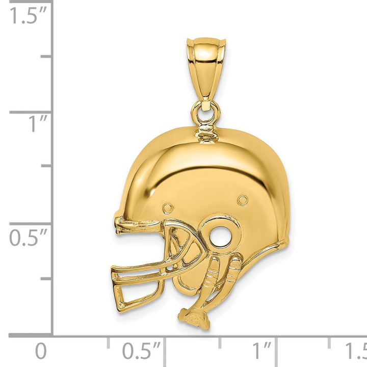 14K Yellow Gold 2-D Polished Football Helmet Charm