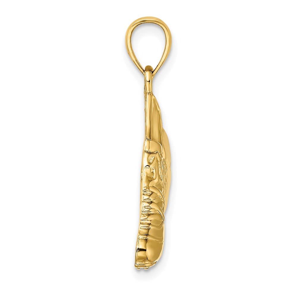 14K Yellow Gold 2-D Polished Soccer Ball and Shoe Charm