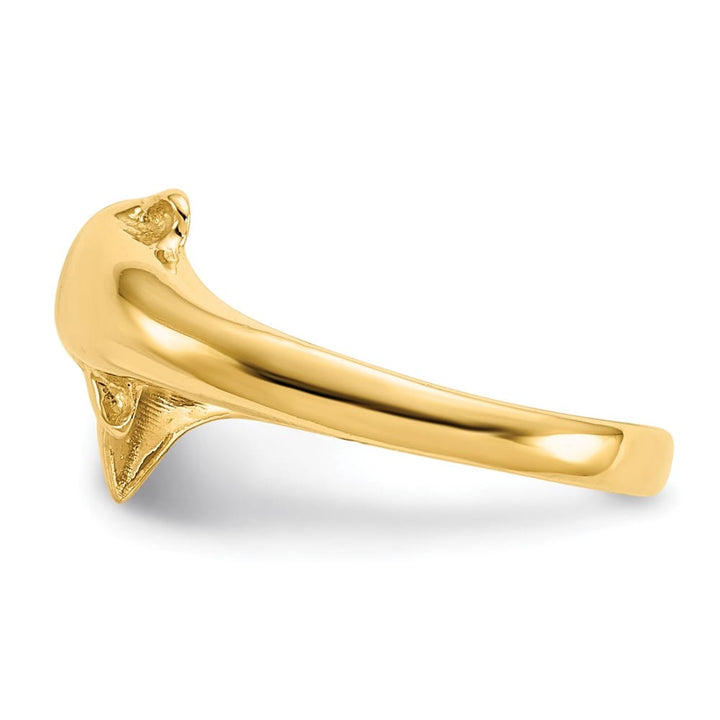 14k Yellow Gold 2 mm Dolphin Toe Ring with 6 mm Top