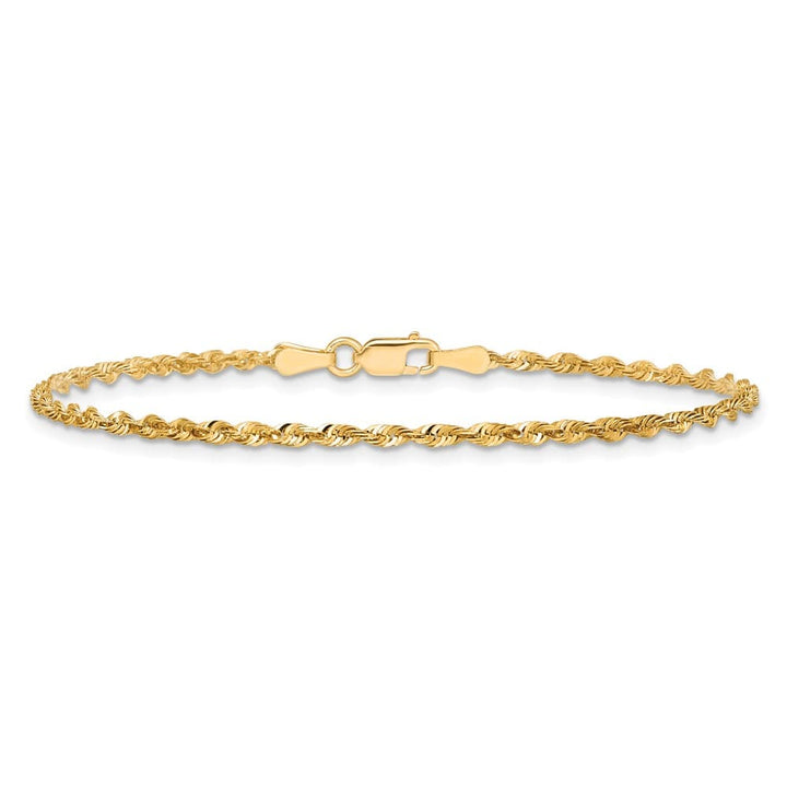 14K Yellow Gold 2mm Ultra D.C. Rope with Lobster Clasp Anklet