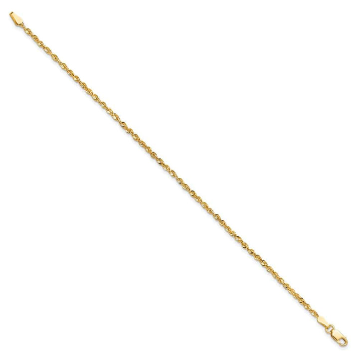 14K Yellow Gold 2mm Ultra D.C. Rope with Lobster Clasp Anklet