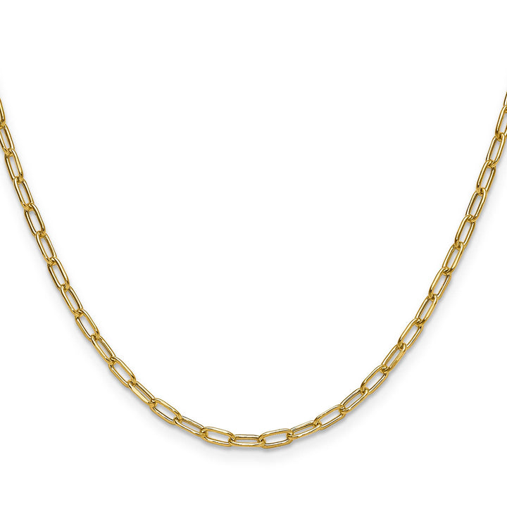 14K Yellow Gold 3.0mm Semi-Solid Beveled Paperclip Chain 26 Inch
