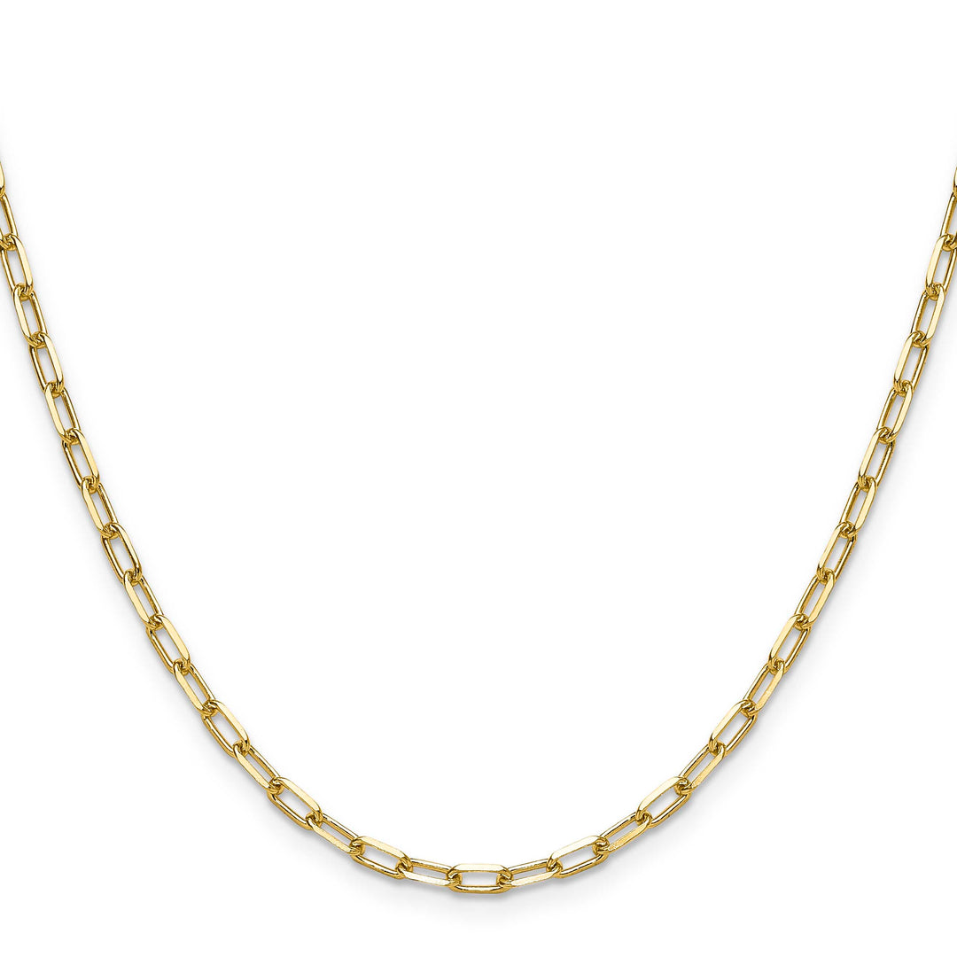 14K Yellow Gold 3.0mm Solid Beveled Paperclip Chain 26 Inch