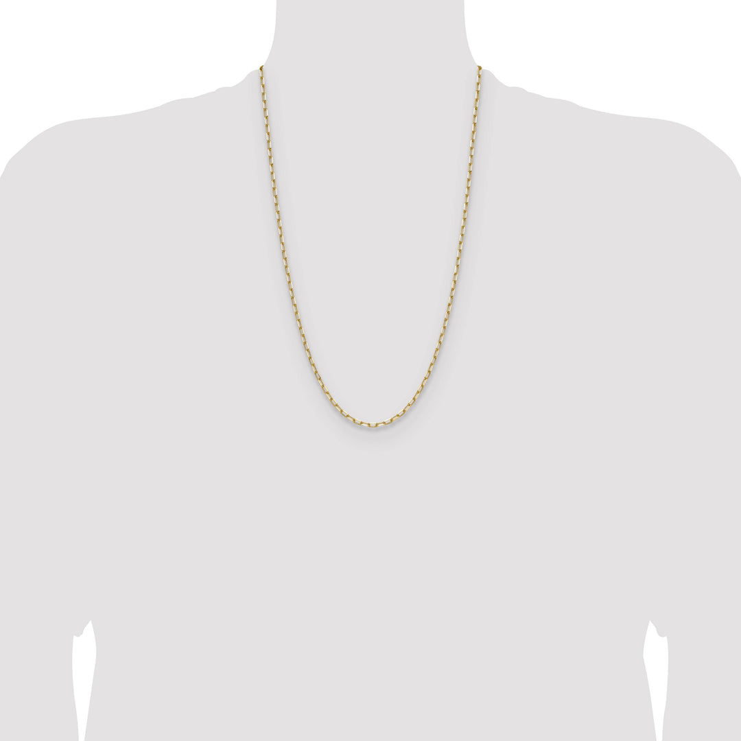 14K Yellow Gold 3.0mm Solid Beveled Paperclip Chain 26 Inch