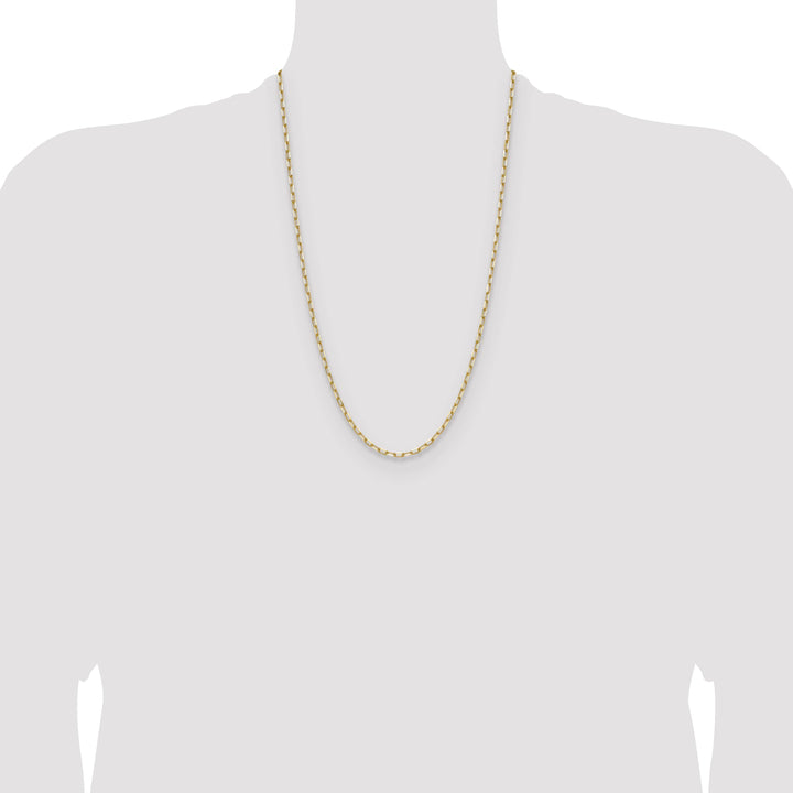 14K Yellow Gold 3.0mm Solid Beveled Paperclip Chain 26 Inch