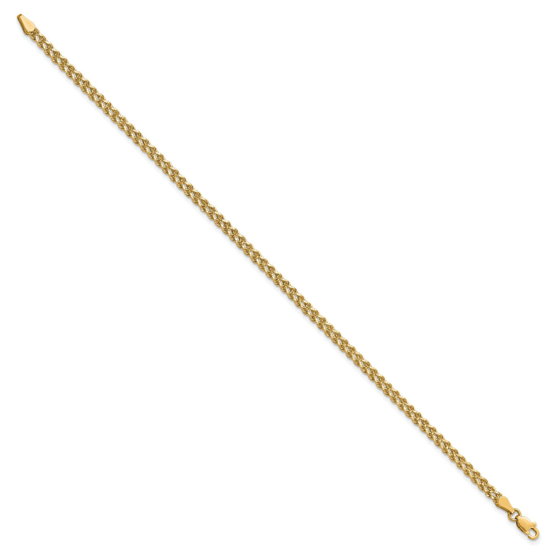 14K Yellow Gold 3.0mm Wide D.C. Double Rope Bracelet 7 Inch