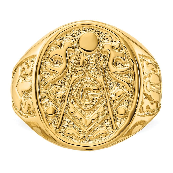 14k Yellow Gold 3.15 mm IB Goodman (No Enamel) Masonic Men's Ring