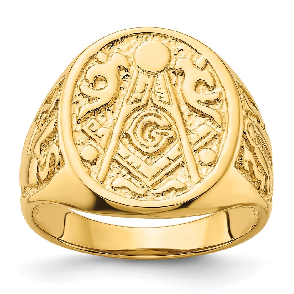 14k Yellow Gold 3.15 mm IB Goodman (No Enamel) Masonic Men's Ring