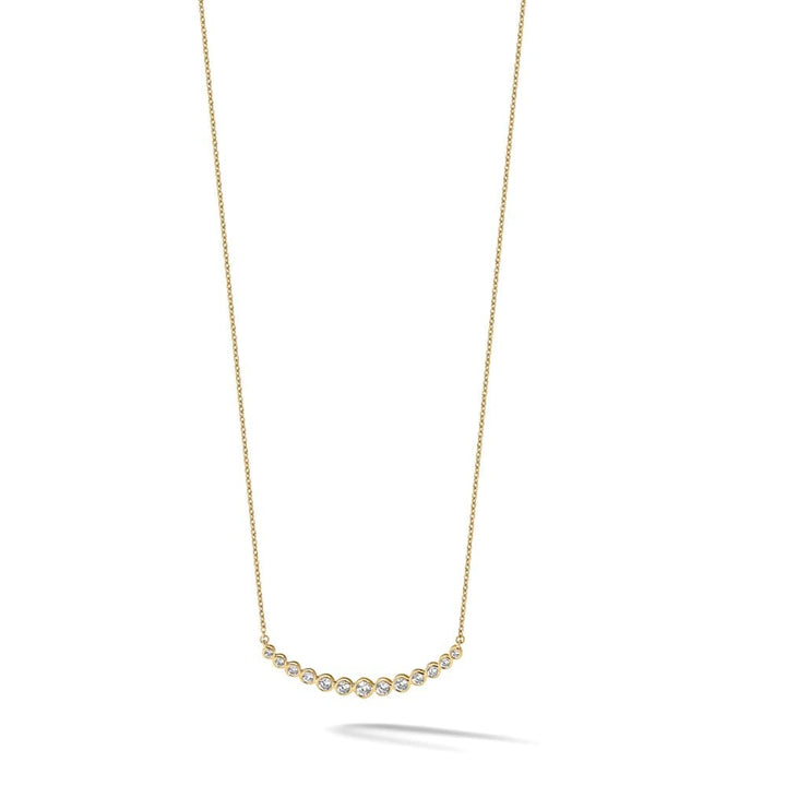 14K Yellow Gold 3/4 carat Lab Grown Diamond Bar 18 inch Necklace