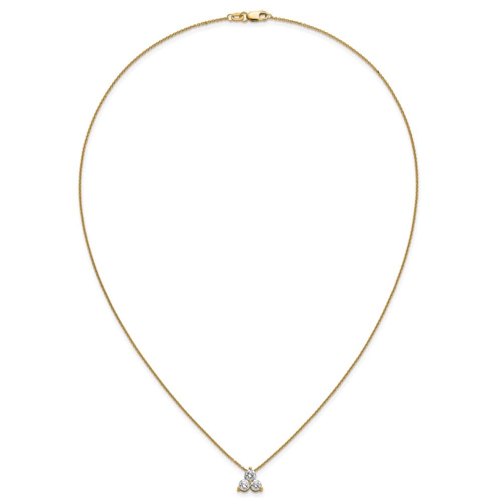 14K Yellow Gold 3/4 carat Lab Grown Diamond Cluster 18 inch Necklace