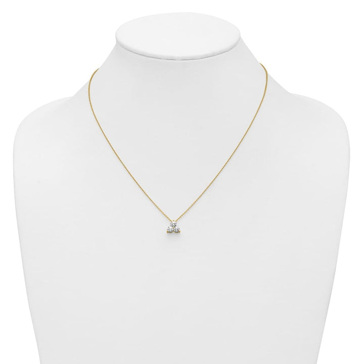 14K Yellow Gold 3/4 carat Lab Grown Diamond Cluster 18 inch Necklace