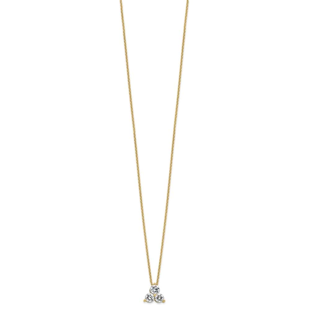 14K Yellow Gold 3/4 carat Lab Grown Diamond Cluster 18 inch Necklace