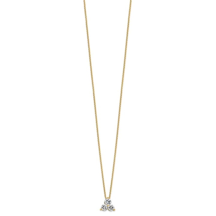 14K Yellow Gold 3/4 carat Lab Grown Diamond Cluster 18 inch Necklace