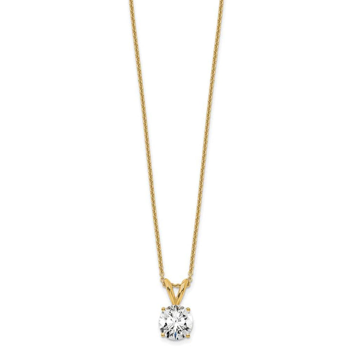 14K Yellow Gold 3/4 ct Lab Grown Diamond Solitaire 18 inch Necklace