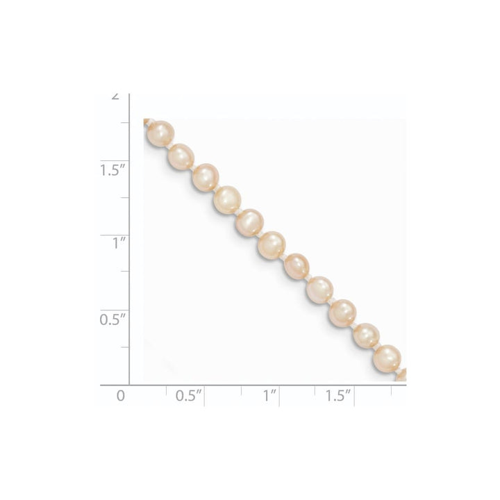14K Yellow Gold 3-4mm Pink Near Round Cultured Pearl 14 inch Necklace