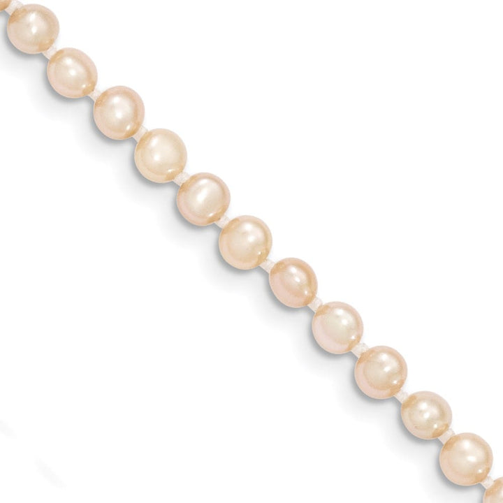 14K Yellow Gold 3-4mm Pink Near Round Cultured Pearl 14 inch Necklace