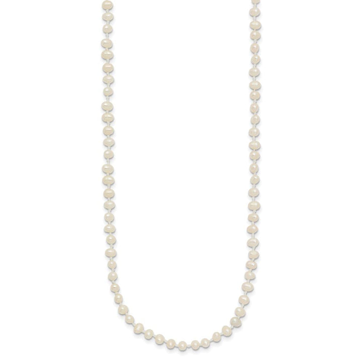 14K Yellow Gold 3-4mm White Semi-Round Cultured Pearl 16 inch Necklace