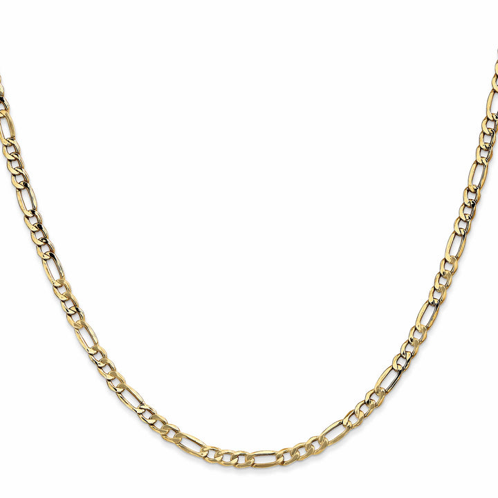 14K Yellow Gold 3.5mm Semi-Solid Figaro Chain