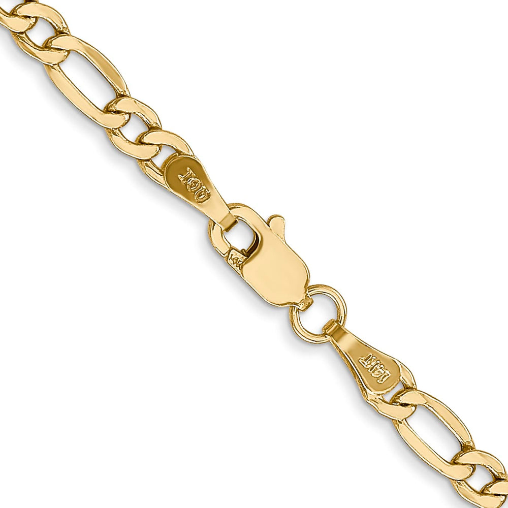 14K Yellow Gold 3.5mm Semi-Solid Figaro Chain