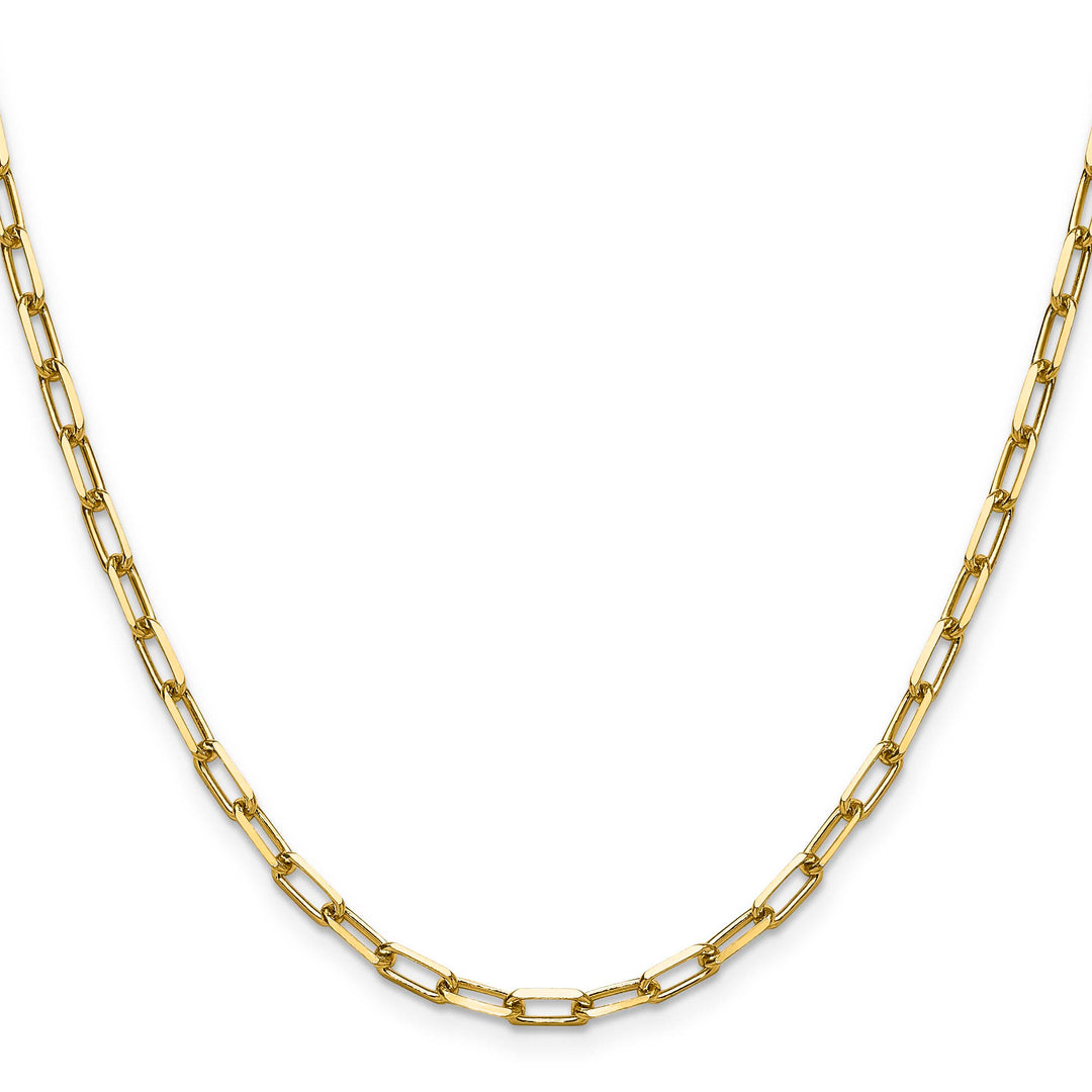 14K Yellow Gold 3.5mm Solid Beveled Paperclip Chain 26 Inch