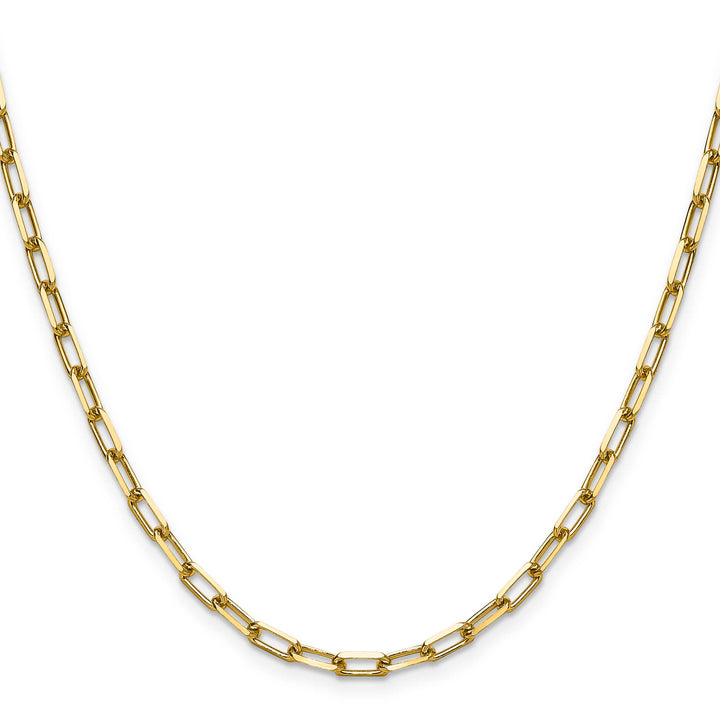 14K Yellow Gold 3.5mm Solid Beveled Paperclip Chain 26 Inch