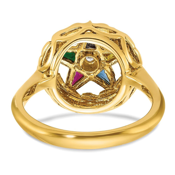 14k Yellow Gold 3.75 g with Multi-Color CZ and Eastern Star Ring