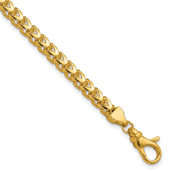 14K Yellow Gold 3.7mm Franco Bracelet 8 Inch