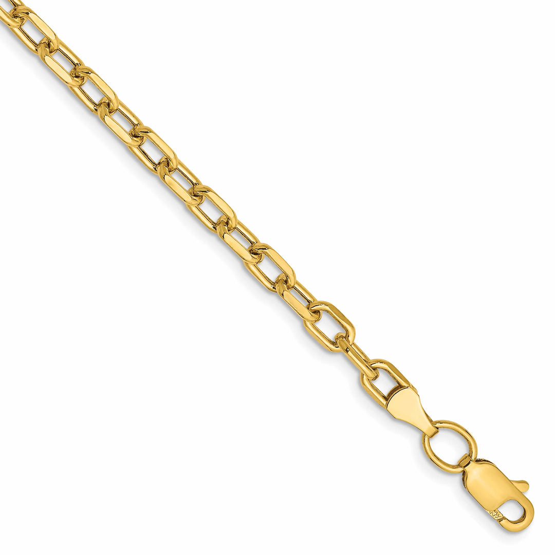 14K Yellow Gold 3.7mm Semi-solid D.C. Open Link Cable Bracelet