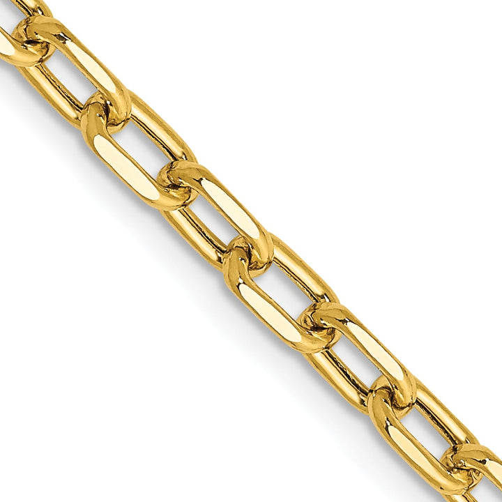 14K Yellow Gold 3.7mm Semi-Solid D.C. Open Link Cable Chain 26 Inch