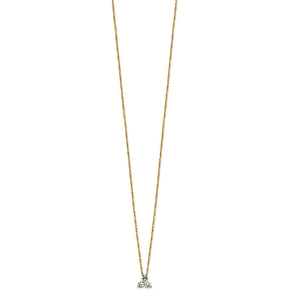 14K Yellow Gold 3/8 carat Lab Grown Diamond Cluster 18 inch Necklace