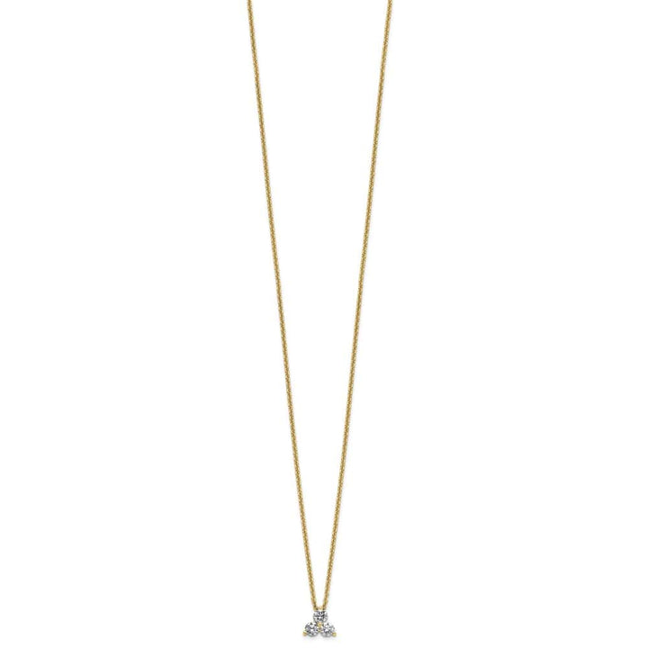 14K Yellow Gold 3/8 carat Lab Grown Diamond Cluster 18 inch Necklace