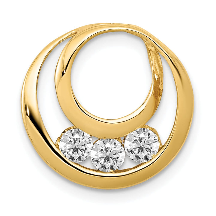 14K Yellow Gold 3/8 ct Lab Grown Diamond Complete Circle Slide Pendant