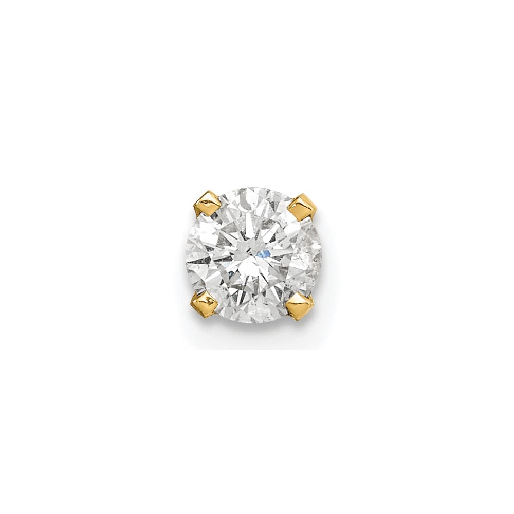 14K Yellow Gold 3/8 ct Single Diamond Stud Earring