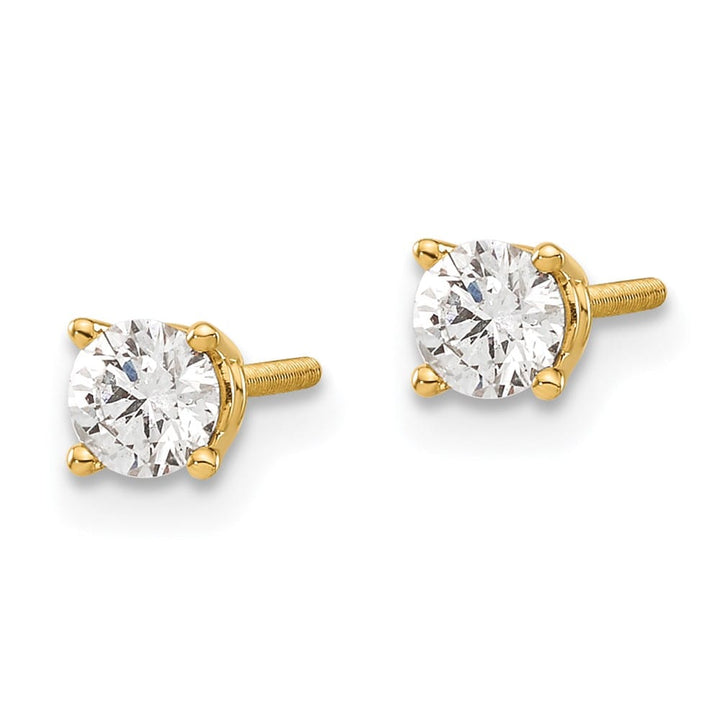 14K Yellow Gold 3/8 ct VS2/SI1 G-I Diamond Screw Back Stud Earrings