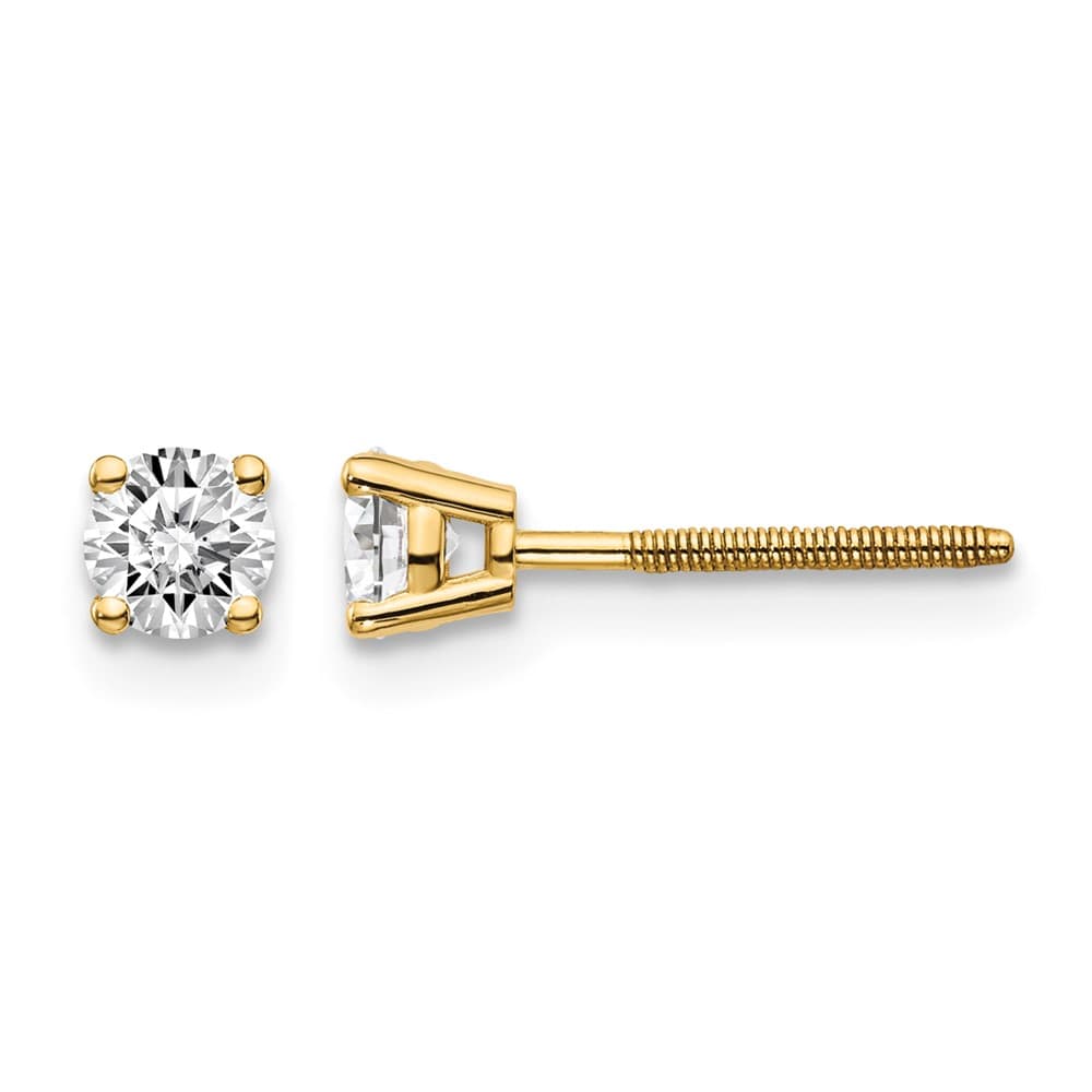 14K Yellow Gold 3/8 ct VS2/SI1 G-I Diamond Screw Back Stud Earrings