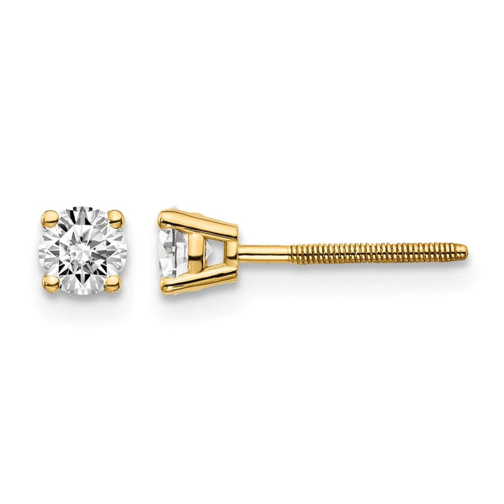 14K Yellow Gold 3/8 ct VS2/SI1 G-I Diamond Screw Back Stud Earrings