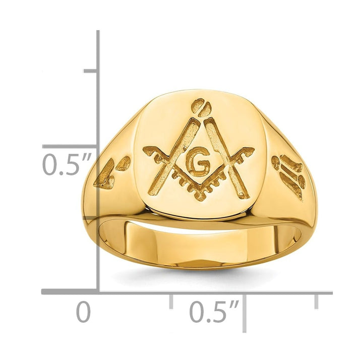 14k Yellow Gold 3.8 mm IB Goodman (No Enamel) Masonic Men's Ring