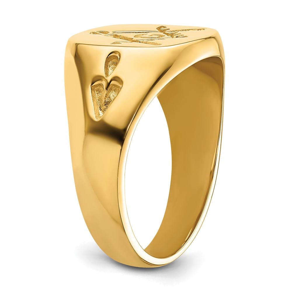 14k Yellow Gold 3.8 mm IB Goodman (No Enamel) Masonic Men's Ring