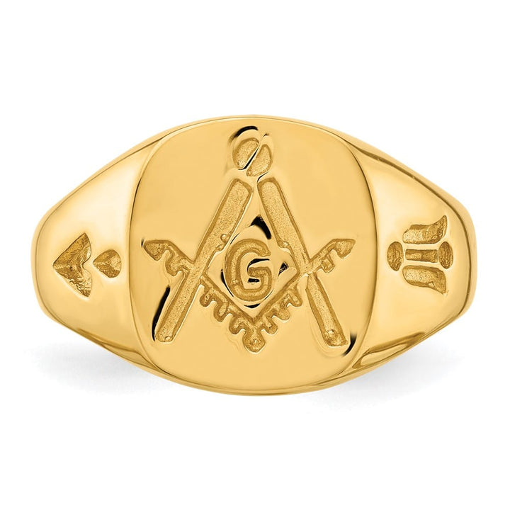 14k Yellow Gold 3.8 mm IB Goodman (No Enamel) Masonic Men's Ring