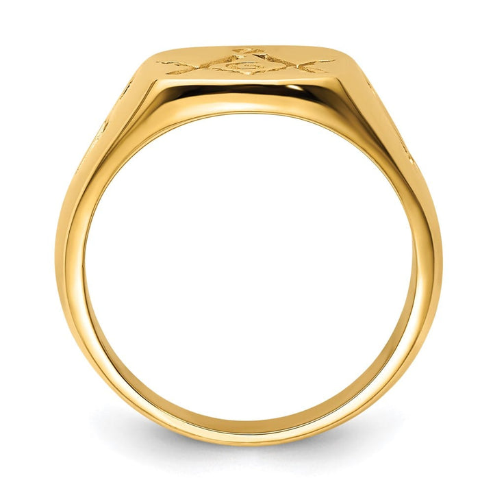 14k Yellow Gold 3.8 mm IB Goodman (No Enamel) Masonic Men's Ring