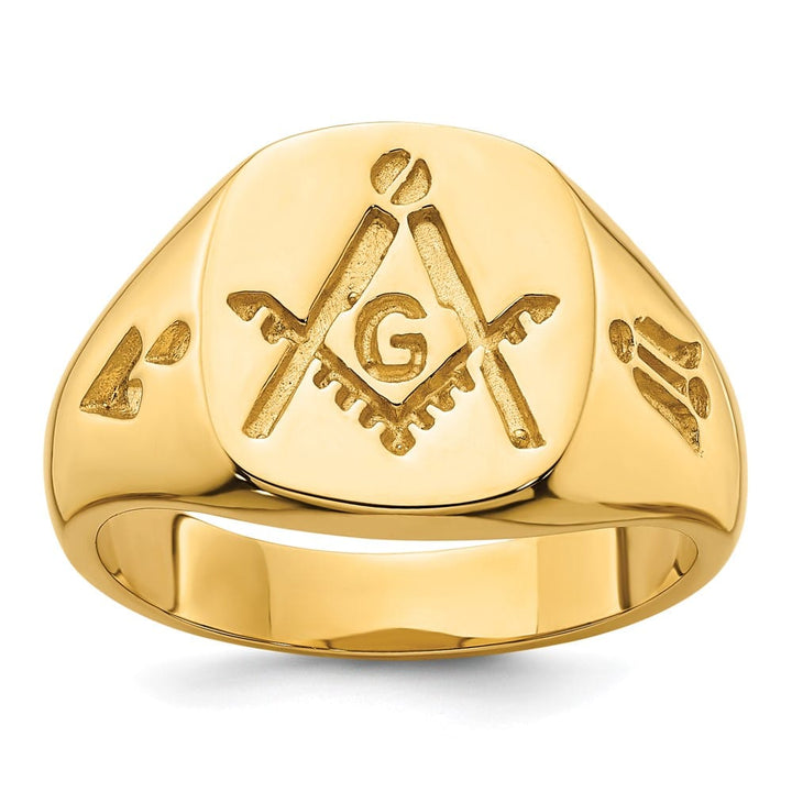 14k Yellow Gold 3.8 mm IB Goodman (No Enamel) Masonic Men's Ring