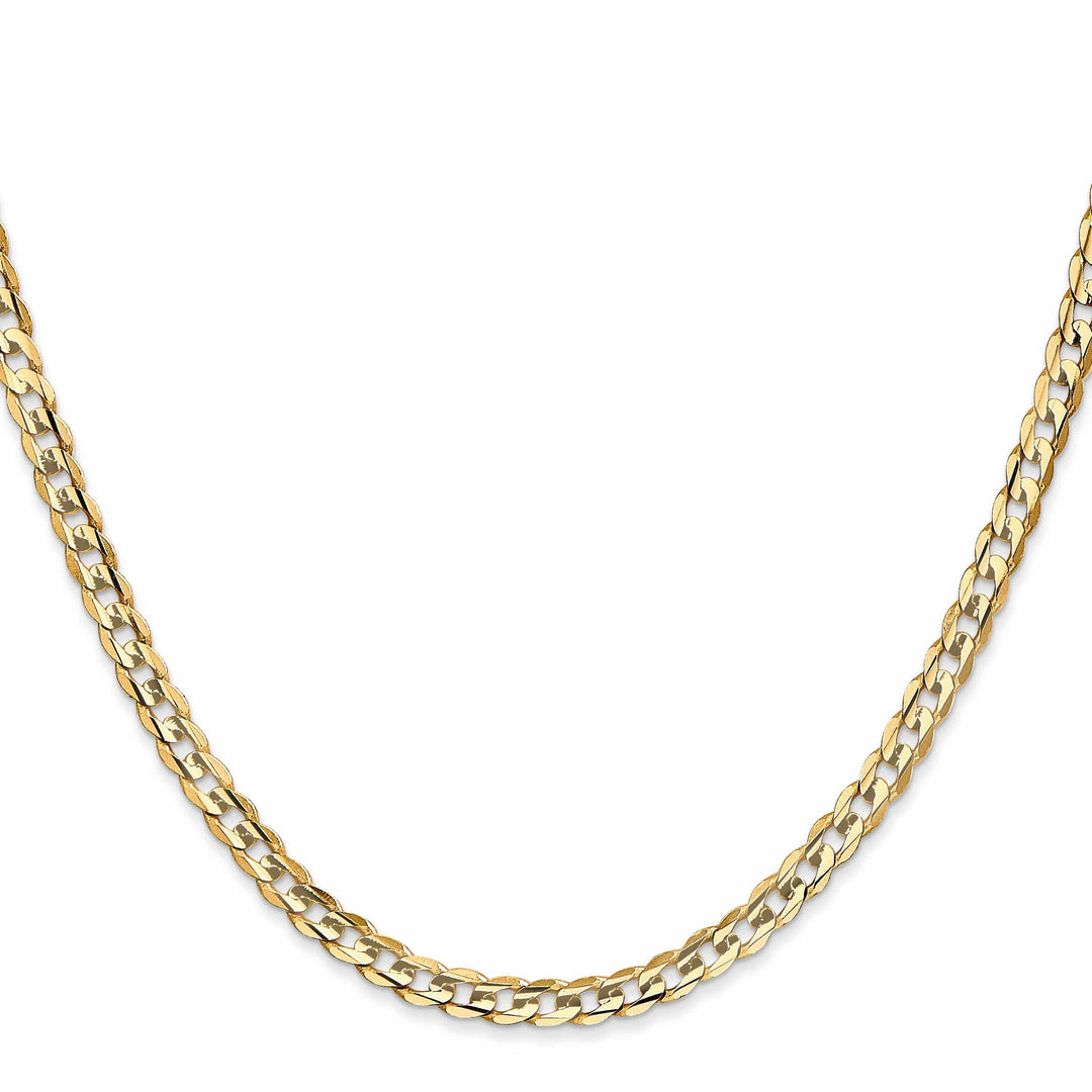 14K Yellow Gold 3.8mm Open Concave Curb Chain 26 Inch